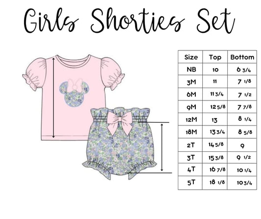 SIZE CHART: Shortie Sets