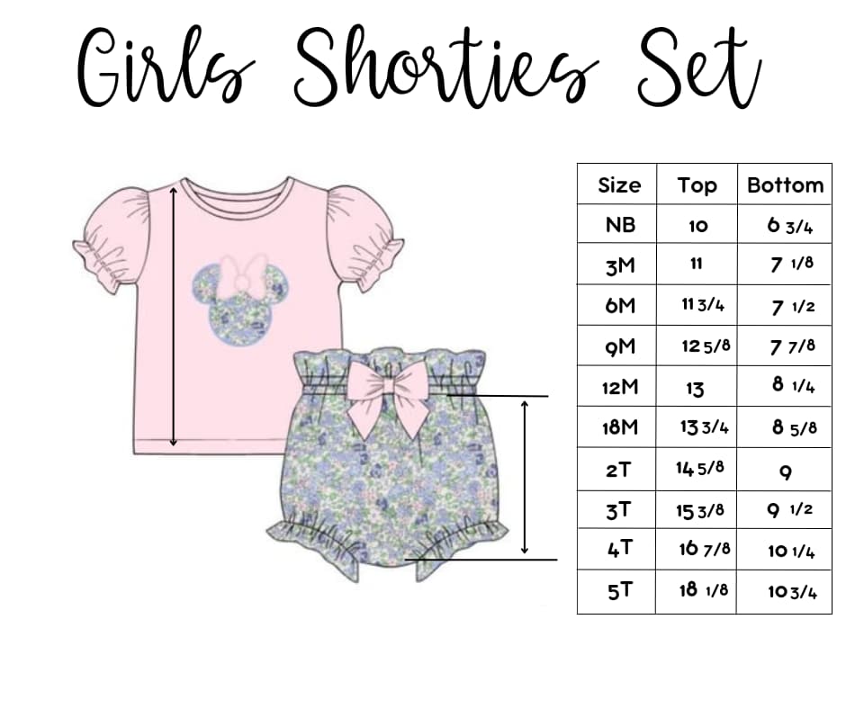 SIZE CHART: Shortie Sets