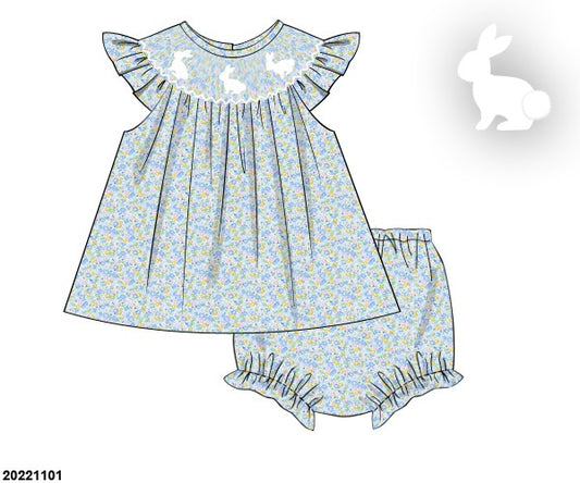 SPRING Collection: Floral Bunny Diaper Set