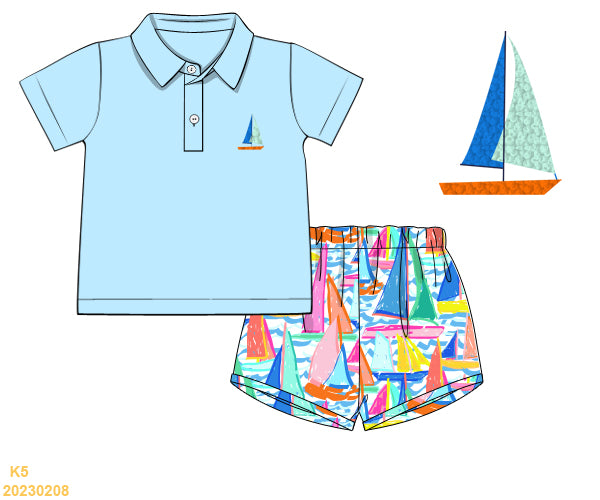 Sailboat Shorts Set